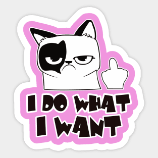 Cat I Do What I Want Sticker